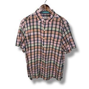 Tommy Bahama Pink Linen Camp Collar Bowling Shirt Size L
